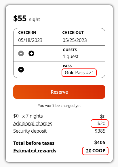 Booking Details Gold